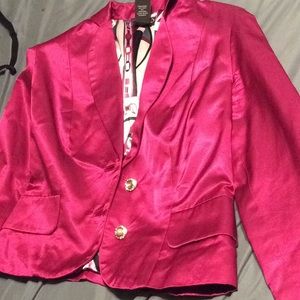 ❤️‼️SATIN PINK BLAZER WITH DIAMOND BUTTONS